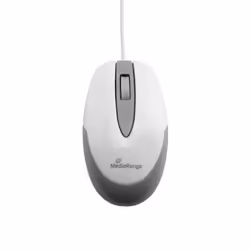 MediaRange MROS214, Droitier, Optique, USB Type-A, 1000 DPI, Gris, Blanc