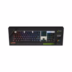 MediaRange MRGS101, Taille réelle (100 %), USB, Clavier mécanique, QWERTZ, LED RGB, Noir, Argent
