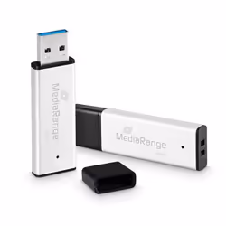 MediaRange MR1901, 64 Go, USB Type-A, 3.0, 200 Mo/s, Casquette, Noir, Argent