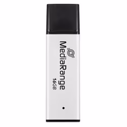 MediaRange MR1899, 16 Go, USB Type-A, 3.2 Gen 1 (3.1 Gen 1), 130 Mo/s, Casquette, Noir, Argent