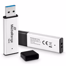 MediaRange MR1899 lecteur USB flash 16 Go USB Type-A 3.2 Gen 1 (3.1 Gen 1) Noir, Argent