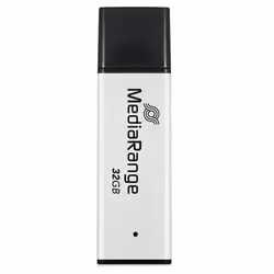 MediaRange MR1900, 32 Go, USB Type-A, 3.2 Gen 1 (3.1 Gen 1), 130 Mo/s, Casquette, Noir, Argent