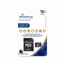MediaRange MR946, 256 Go, MicroSDXC, Classe 10, UHS-I, 80 Mo/s, 10 Mo/s