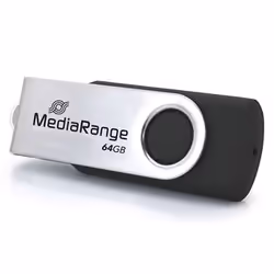 MediaRange MR1953 lecteur USB flash 64 Go USB Type-C 3.2 Gen 1 (3.1 Gen 1) Noir, Argent - Vue supplémentaire 2