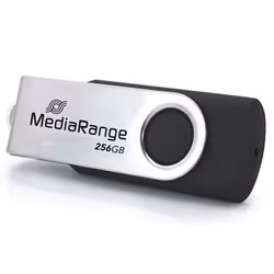 MediaRange MR1955 lecteur USB flash 256 Go USB Type-C 3.2 Gen 1 (3.1 Gen 1) Noir, Argent - Vue supplémentaire 2