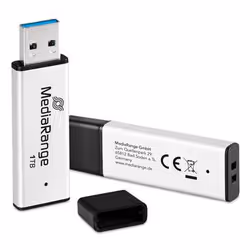 MediaRange MR1905-1 lecteur USB flash 1 To USB Type-A 3.2 Gen 1 (3.1 Gen 1) Noir, Argent - Vue supplémentaire 2