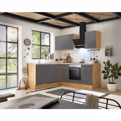 La cuisine d'angle "Marleen" avec ensemble d'appareils électroménagers impressionne par son aspect moderne. La cuisine en L e ...