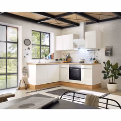 La cuisine d'angle "Marleen" avec ensemble d'appareils électroménagers impressionne par son aspect moderne. La cuisine en L e ...
