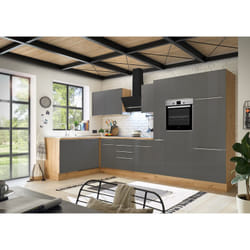Cuisine Cuisine d'angle Marleen Premium 370 cm Gris Chêne Artisan Respekta