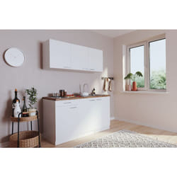 Cuisine Mini-cuisine Single Luis 150 cm encastrable blanc sans réfrigérateur Respekta