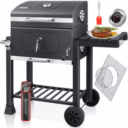 KESSER Master Barbecue au charbon de bois composé d'une cuve à feu revêtue par poudre, d'une grille émaillée, de deux roues e ...