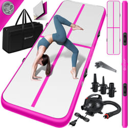 Tapis de gymnastique Gonflable Airtrack Tapis de fitness Tapis de gymnastique 3/4/5/6m Sac de transport & pompe à air électrique inclus Tapis de yoga