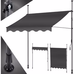 Store banne de haute qualité de la marque KESSER, montage facile, déploiement vertical et diagonal par manivelle, modulable p ...