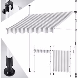Store banne de haute qualité de la marque KESSER, montage facile, déploiement vertical et diagonal par manivelle, modulable p ...
