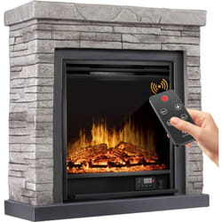Cheminée électrique à poser - Cheminée électrique avec effet flamme led 3D Avec chauffage Cheminée électrique avec puissance 1800W Minuterie