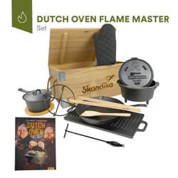 Four hollandais Marmite fonte Skandika Dutch Oven Set Flame Master - Set de 11 éléments avec pieds