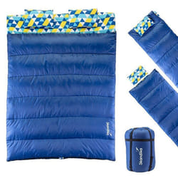 Sac de Couchage Rectangulaire Double - Skandika Iceland Flanelle - 2 Personnes 3 Saisons coussins
