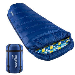 Sac de couchage sarcophage XXL - Skandika Vegas Flanelle - Momie - 3 saisons - chaud - jumelable - 220x110 cm - Zip à Gauche