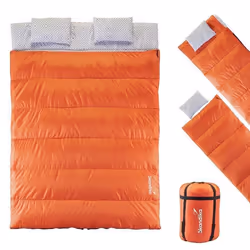 Sac de Couchage Rectangulaire Double - Skandika Iceland - 2 Pers 3 Saisons coussins - Cayenne