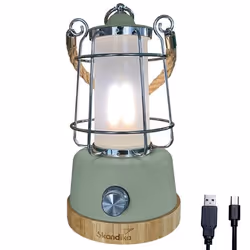 Lampe de Camping LED - Skandika Kiruna - look rétro avec Powerbank - Rechargeable - USB - 75 h Autonomie - Vert
