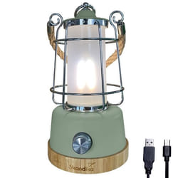 Lampe de Camping LED - Skandika Kiruna - look rétro avec Powerbank - Rechargeable - USB - 75 h Autonomie - Vert