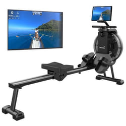 Rameur à eau dappartement – Skandika Mora - Réservoir 90° Bluetooth résistance  6 niveaux compatible Kinomap support tablette