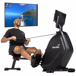Rameur d’appartement pliable – Skandika Munin – 16 niveaux de résistance magnétique – Compatible avec Kinomap – Noir