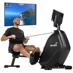 Rameur d’appartement pliable – Skandika Munin – 16 niveaux de résistance magnétique – Compatible avec Kinomap – Noir