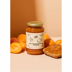 KoRo AUFSTR_018, 75 % abricots*, sucre de canne*, gélifiant : pectine ; acidifiant : acide citrique *issus de..., Chine, Ital ...