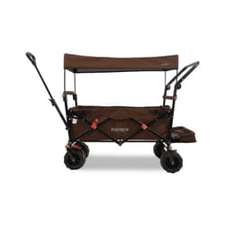 Chariot de plage pliable Fuxtec Beach Cruiser - transport charge 75kg - Marron