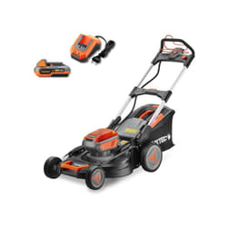 Tondeuse gazon batterie autotractée 40V (2X20V) Fuxtec FX-E2RM51 - 51cm mulching ejection latérale 2 batteries Li-Ion 4Ah, double chargeur, bac 50L