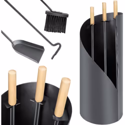 Description générale Le serviteur de cheminée KESSER est un ensemble de 4 pièces robuste et durable, comprenant un support, u ...