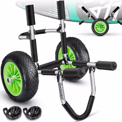 KESSER Chariot de transport pour planches de stand-up paddle en aluminium robuste et durable, avec des pneus en caoutchouc de ...