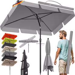 KESSER Parasol rectangulaire très robuste, avec protection UV, Housse de protection et étui 2 en 1, piquet de terre intégré,  ...