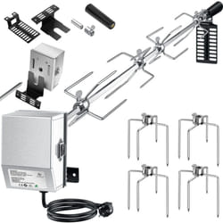 Kesser - Set de brochettes en acier inoxydable 107cm pour le barbecue à gaz Weber Spirit avec 4X aiguilles à viande bbq pince à viande Poignée et