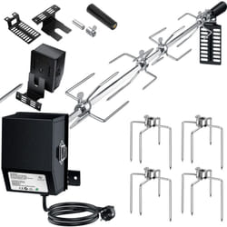 Kesser - Set de brochettes en acier inoxydable 107cm pour le barbecue à gaz Weber Spirit avec 4 aiguilles à viande bbq pince à viande Poignée et