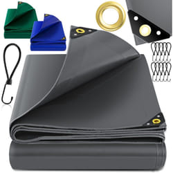 KESSER® Bâche de couverture Premium avec oeillets 650 g/m² PVC imperméable & indéchirable + 10 crochets - bâche de haute qualité universelle pour