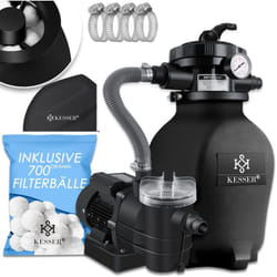 Kesser - Système de filtration à sable Filtre à sable + 700g de balles de filtration remplacent 25kg de sable de filtration Vanne à 7 voies avec