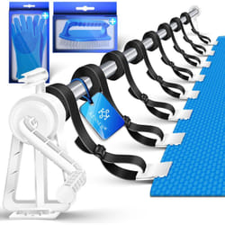 Pool Enrouleur Premium Enrouleur 1 05m - 6 15 m pour bâche solaire enrouleur mobile pour bâche de piscine & couverture rubans inclus Argent / Blanc