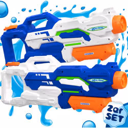 Pistolet à eau KESSER, contenance 1500 ml, portée jusqu'à 10 m, lot de 2 pièces, matériau sûr, pompe puissante et design cool ...