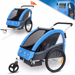 KESSER Remorque pour enfants Sport-RX 2in1 utilisable comme remorque de vélo et poussette, intérieur spacieux et espace pour  ...
