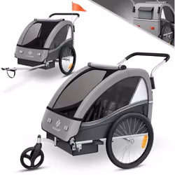 KESSER Remorque pour enfants Sport-RX 2in1 utilisable comme remorque de vélo et poussette, intérieur spacieux et espace pour ...