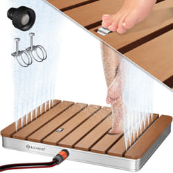 KESSER® Douche de jardin Douche de sol Douche extérieure Douche de sauna Douche de camping 70x55 cm Rectangle Hauteur de fontaine réglable jusqu'à 4