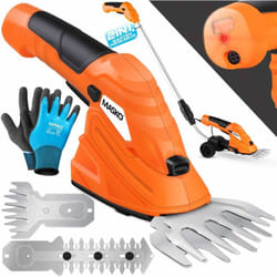 Kesser - masko® Cisaille à herbe Set de cisailles à arbustes avec batterie 7,2V 2000mA/h + chargeur + gants Cisaille à haies électrique de jardin