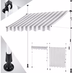 Store banne de haute qualité de la marque KESSER, montage facile, déploiement vertical et diagonal par manivelle, modulable p ...