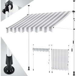 Store à pince avec manivelle balcon Store balcon sans percer UV-résistant réglable en hauteur hydrofuge Protection solaire Abri de terrasse 200cm /