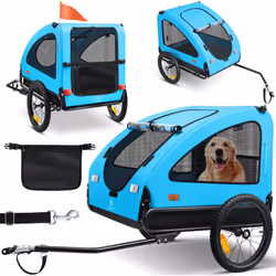 KESSER Remorque pour chien avec une grande surface de chargement pour une grande liberté de mouvement, se rince à l'eau et su ...