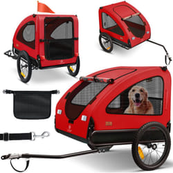 Remorque pour chien Boxer 2-en-1 Buggy pour chien Remorque pour vélo grand volume env. 250L - Drapeau et sac inclus - 600D Oxford Canvas Pliable