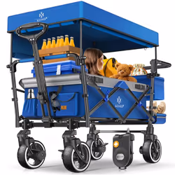 KESSER GTS-9100 - chariot de transport pliable avec toit amovible pour une utilisation polyvalente, roues à suspension et ent ...