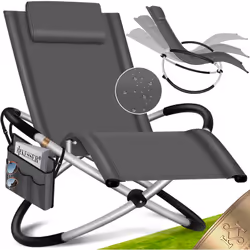 KESSER Chaise longue de forme ergonomique avec sac et housse pour des heures de détente sur la terrasse, le balcon ou dans le ...